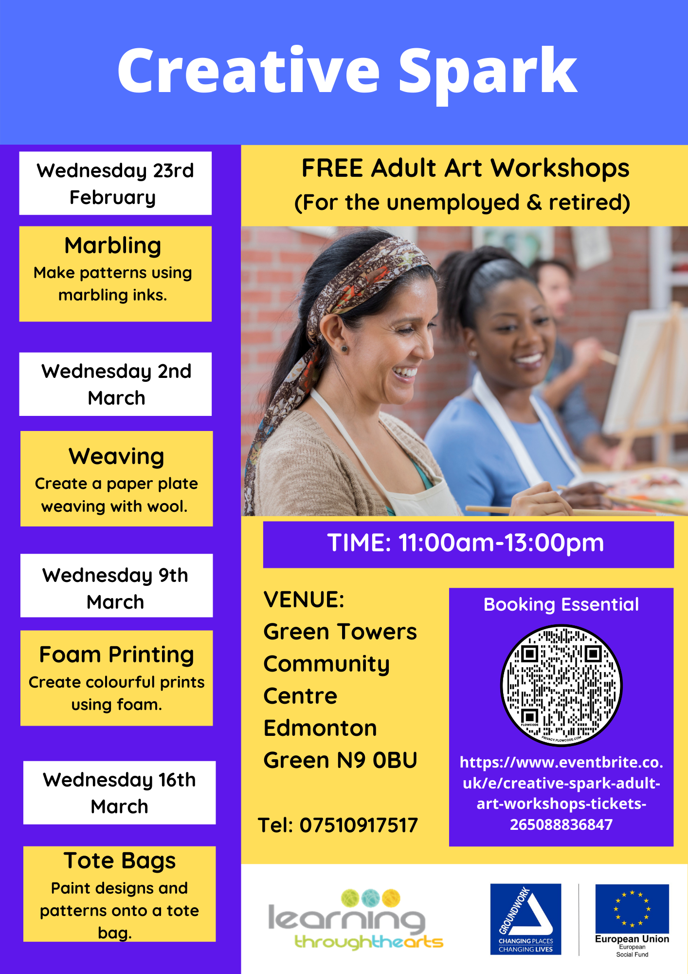 Creative Spark – Adult Art Workshops – Learning Through The Arts